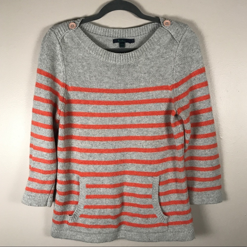 Boden size 14 striped 3/4 arm length sweater